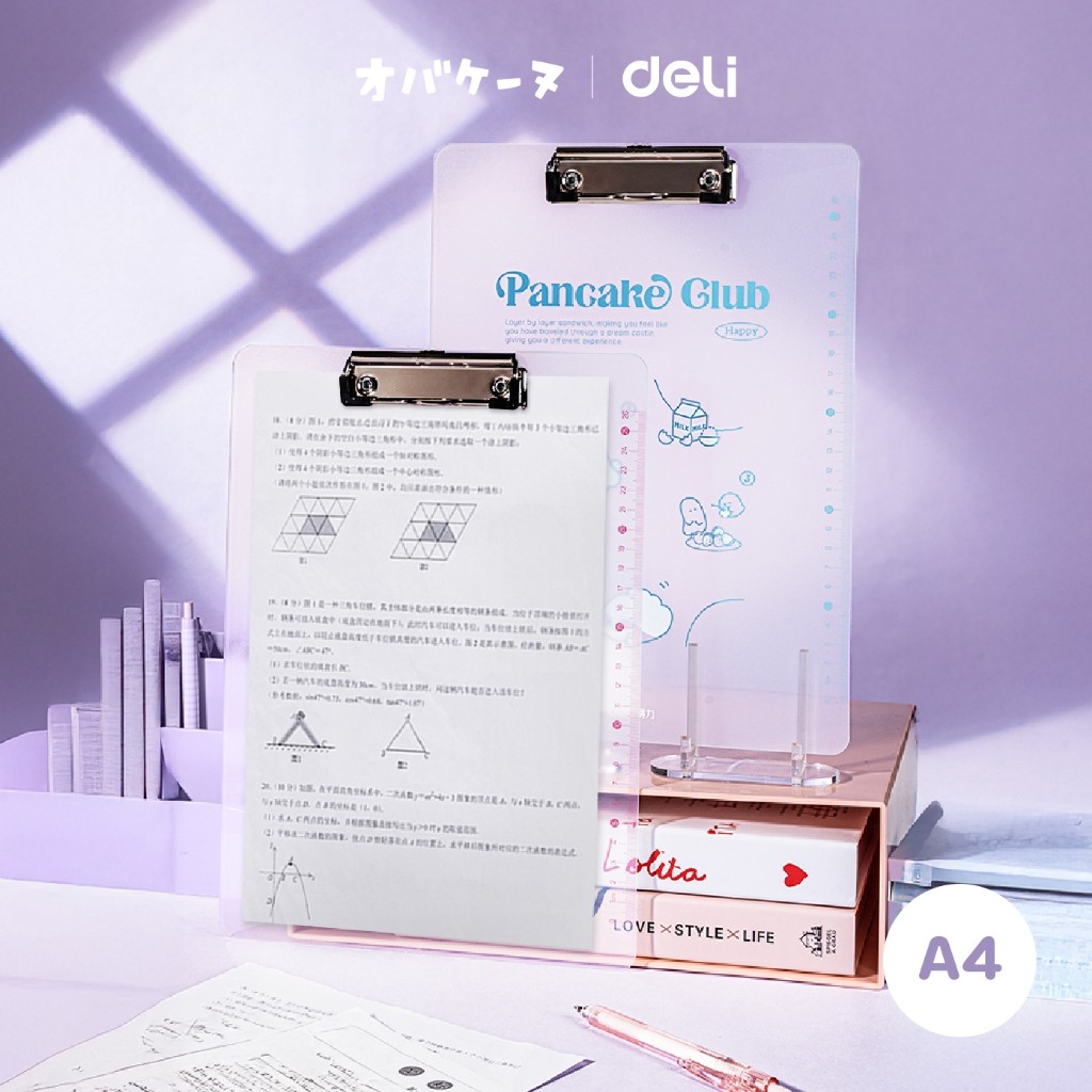 (Deli X Obakenu) กระดานคลิปบอร์ด รุ่นYY703 ขนาด A4 Character น้องผีสุดน่ารัก (จำหน่าย 1 ชิ้น)
