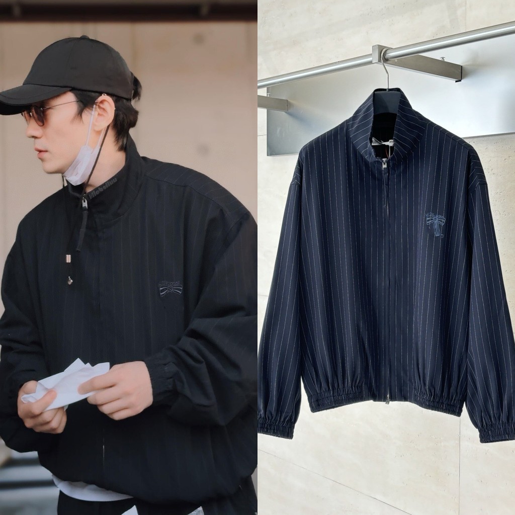 SVKJ acne''' New Style Bowknot Striped Jacket Coat Unisex Celebrity Same Style Trendy