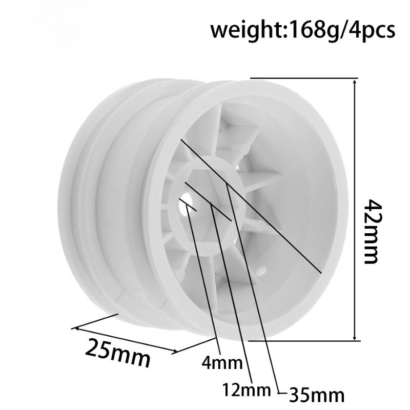4pcs 42mm พลาสติก Racing ล้อ 5341 สําหรับ RC รถ TAMIAY M03 M04 M05 MB01 MF01 XM01 SW01 T301 1/14 MJX