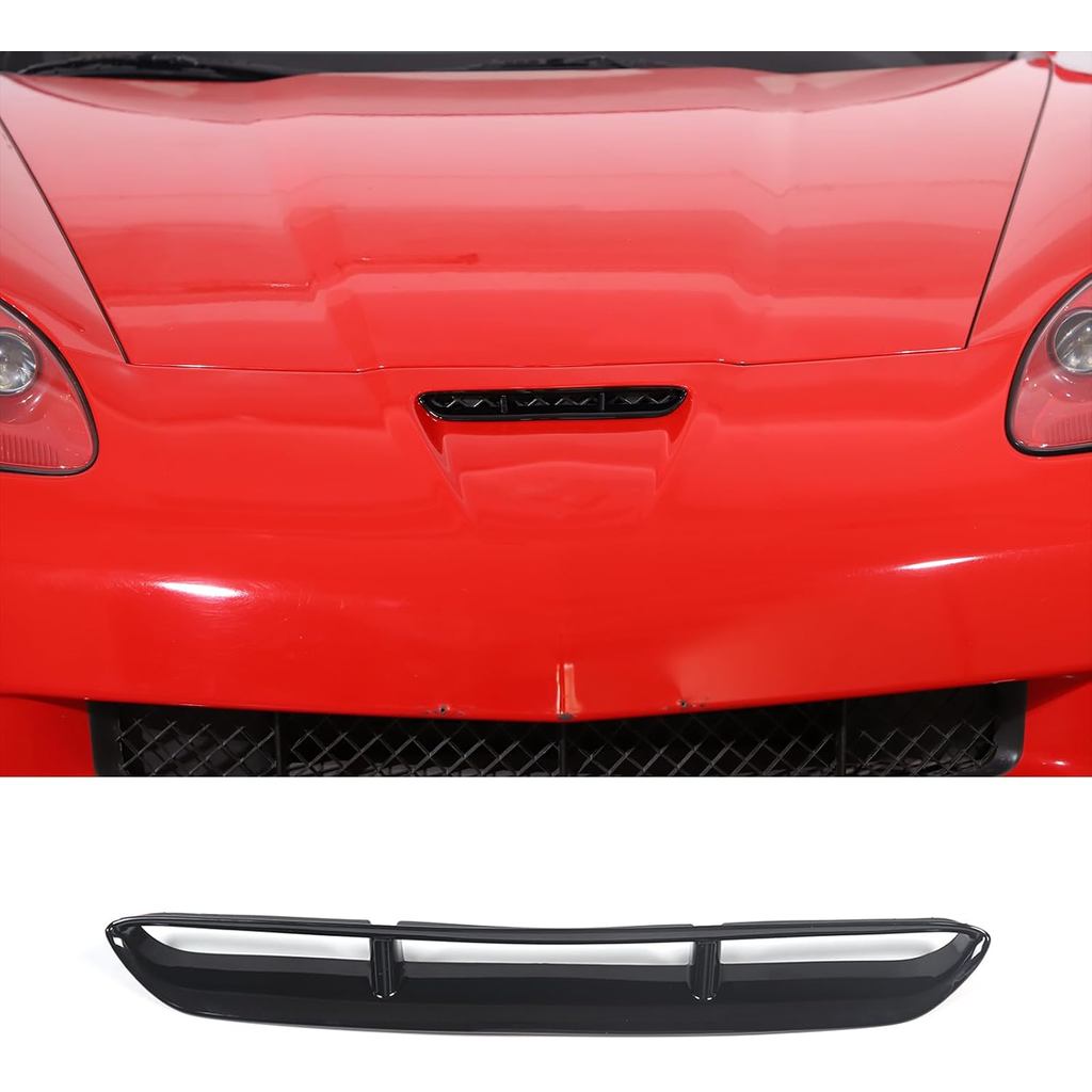 PIUGILH ด้านหน้าตัก Moulding Bezel ใช้งานร่วมกับ Corvette C6 Z06 ZR1 2005-2013, Air Flow Intake Scoo