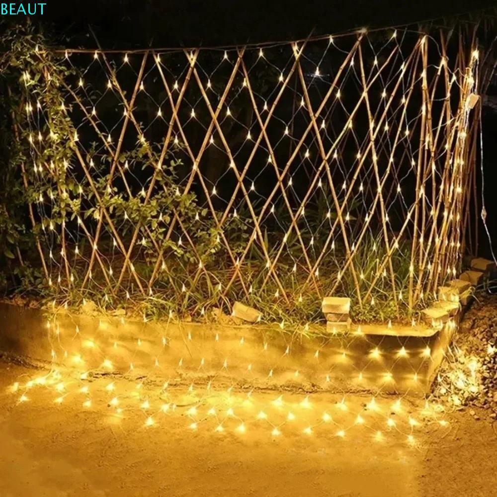 BEAUTE LED สุทธิตาข่าย String Light, EU ปลั๊กกันน้ํา Fairy Light Garland, Festoon Light 3 สี 1.5x1.5