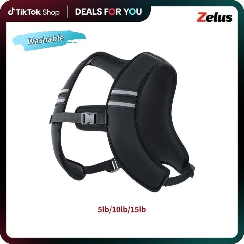 【OutdoorFun Deals】ZELUS Weighted Vests, 5/10/15lbs, Z-Fit Washable Soft Iron Material with Reflectiv