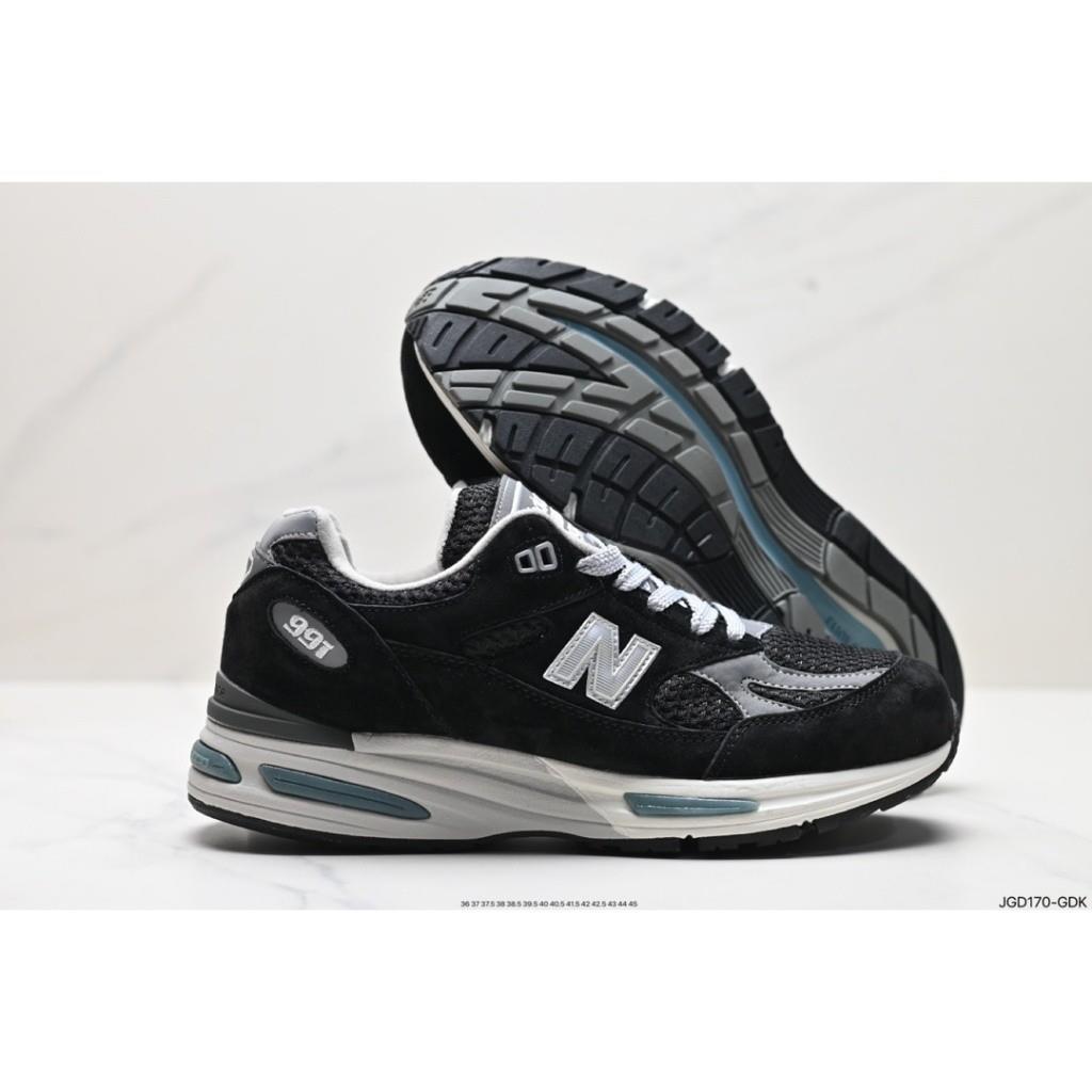 New Balance NB 991 v2 Fuelcell รองเท้ากีฬาลําลองสีดําสีเทาอเนกประสงค์ที่สะดวกสบาย MADE in UK U991BK2