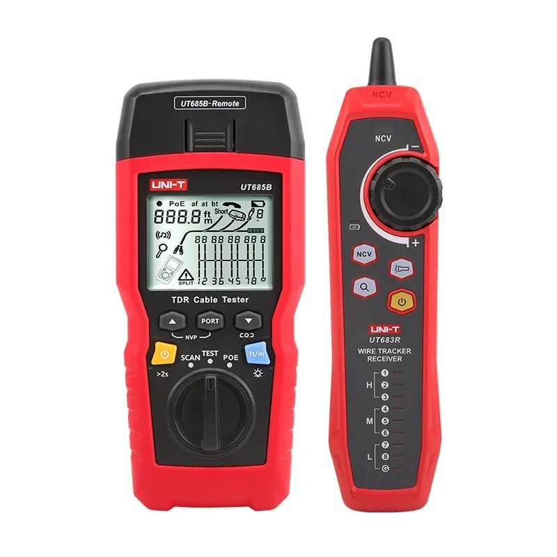 หน่วย UT685B ชุด TDR เครื่องทดสอบสายเคเบิลคู่ Coaxial POE สายเคเบิลเครือข่ายความยาวลําดับเครื่องตรวจ