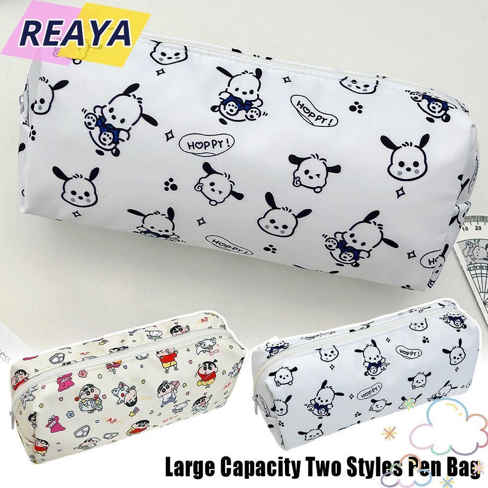 กระเป๋าปากกา REAYA, กระเป๋าเครื่องเขียนกระบอกเครยอนชินจัง, ดินสอ Pochacco ความจุขนาดใหญ่อเนกประสงค์คุณภาพสูง Back To School