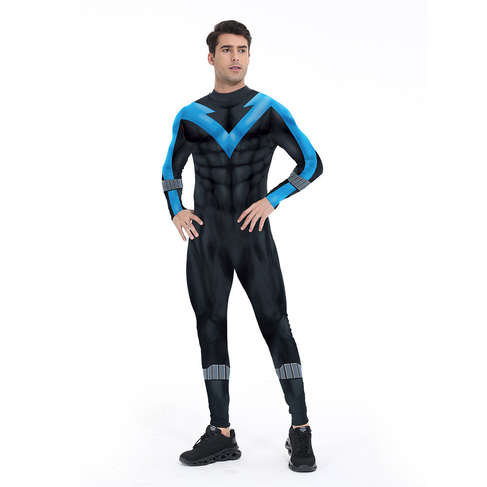 บอดี้สูท Cosplay Nightwing สำหรับ Halloween และภาพยนตร์ข้ามพรมแดน