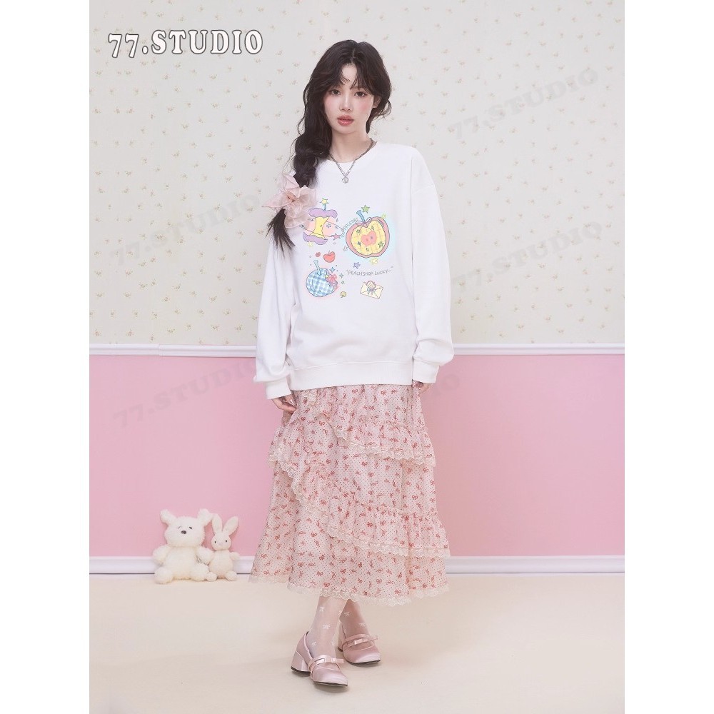 COD ล็อตใหม่ล่าสุด  เสื้อคลุมแขนยาวคอกลมสีดำและสีขาวสำหรับผู้ชายและผู้หญิง ทรงหลวม ลำลอง สบาย และพิมพ์ลายทันสมัยoversize – โปรปัง