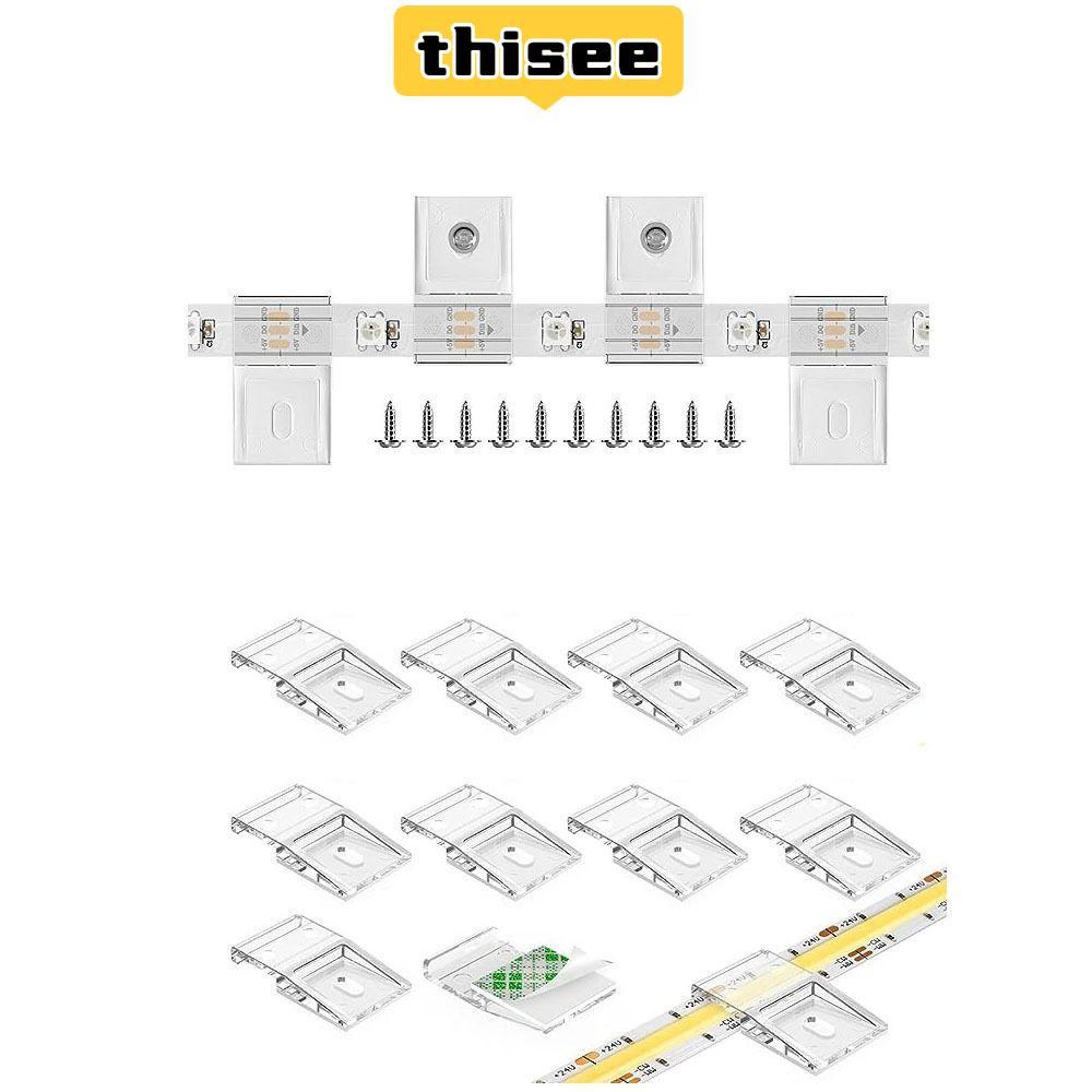 GOGEOUS 10 มม.PCB LED Light Strip คลิป,สายไฟ WS2812B WS2811 คลิปพร้อมสกรู, คุณภาพสูง FCOB COB SK6812