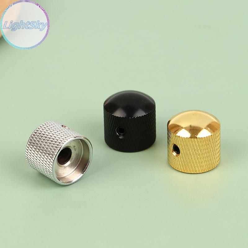 LightSky 1 PC โลหะไฟฟ้าเบสกีตาร์ Tone Volume Knob Potentiometer หมวกกีตาร์อะไหล่ Push Knob พร้อมรูกีตาร์อุปกรณ์เสริม TH