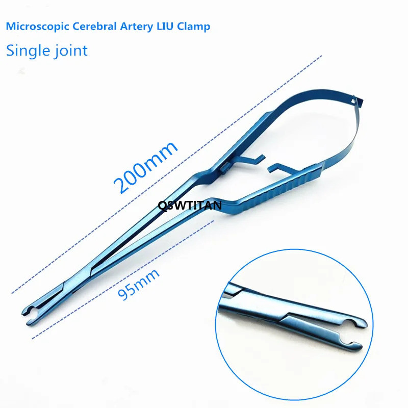 Titanium Microscopic Cerebral Artery LIU Clamp Brain aneurysm forceps Vascular clip