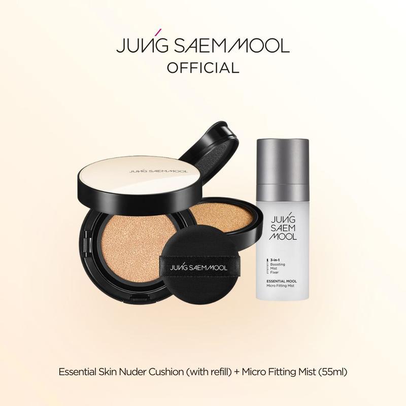 [K-Dewy Skin Set] Essential Skin Nuder Cushion + Fitting Mist 55ml