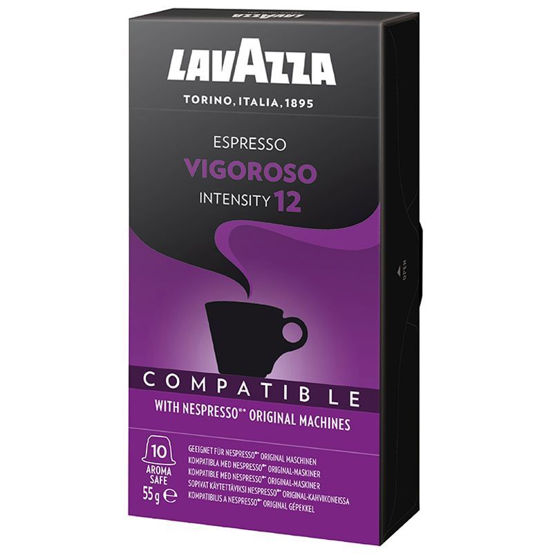 ลาวาซซาเอสเปรสโซวีโกโรโซ 55กรัม Lavazza Espresso Vigoroso 55g. [หมายเลขบาร์โค้ด 8000070010680]
