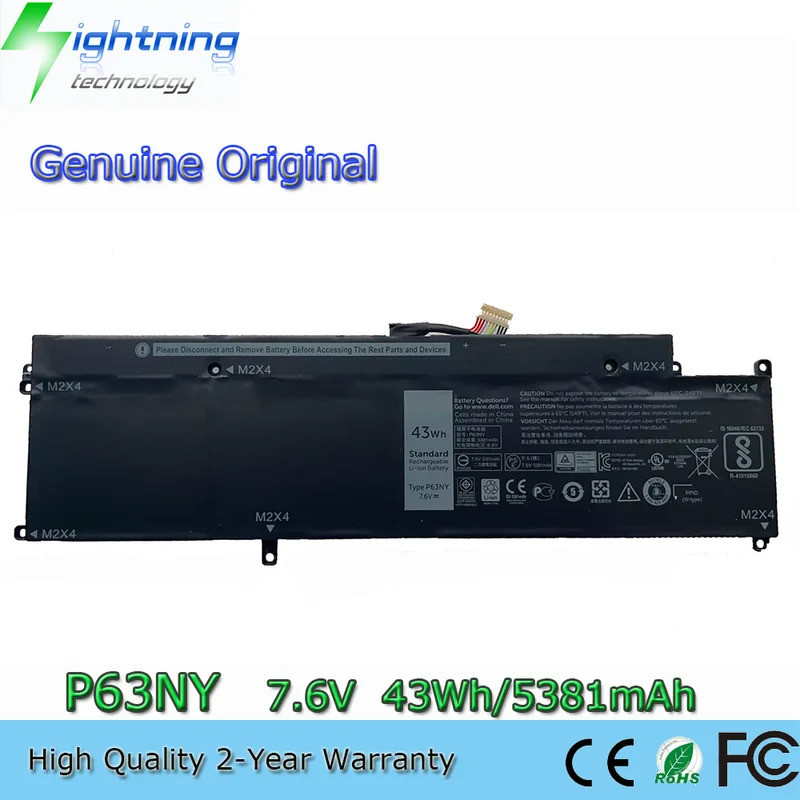 P63NY 7.6V 43Wh แบตเตอรี่ใหม่สําหรับ Dell Latitude 13 7370 E7370 Series N3KPR XCNR3 WY7CG G7X14