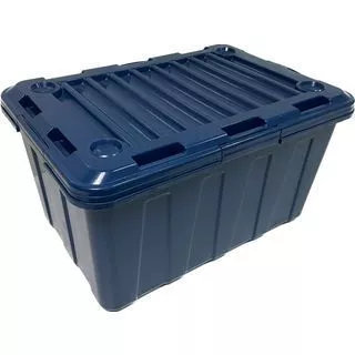 GlobalHouse KPC กล่องพลาสติก มีล้อ 100ลิตร 46x66x34cm. รุ่น KCW-100-02B สีน้ำเงิน