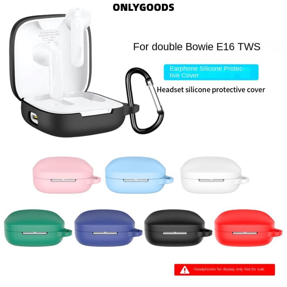 ONLYGOODS ฝาครอบหูฟัง,ซิลิโคนป้องกันการล่มสลาย,พร้อมCarabinerฝุ่นหูฟังป้องกันสําหรับ Bowie E16 TWS