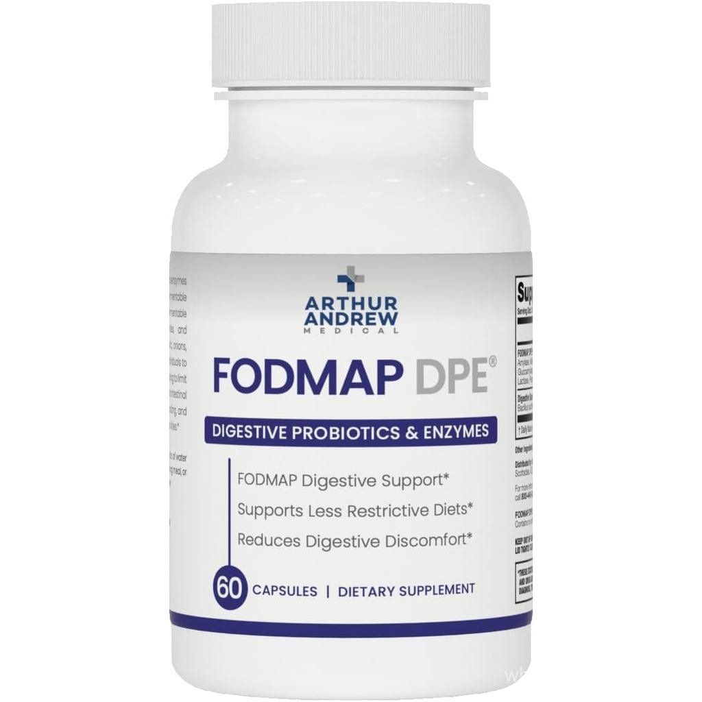 Arthur Andrew Medical - FODMAP DPE, โปรไบโอติกทางเดินอาหารและเอนไซม์, บรรเทาสําหรับลําไส้ FODMAP และ