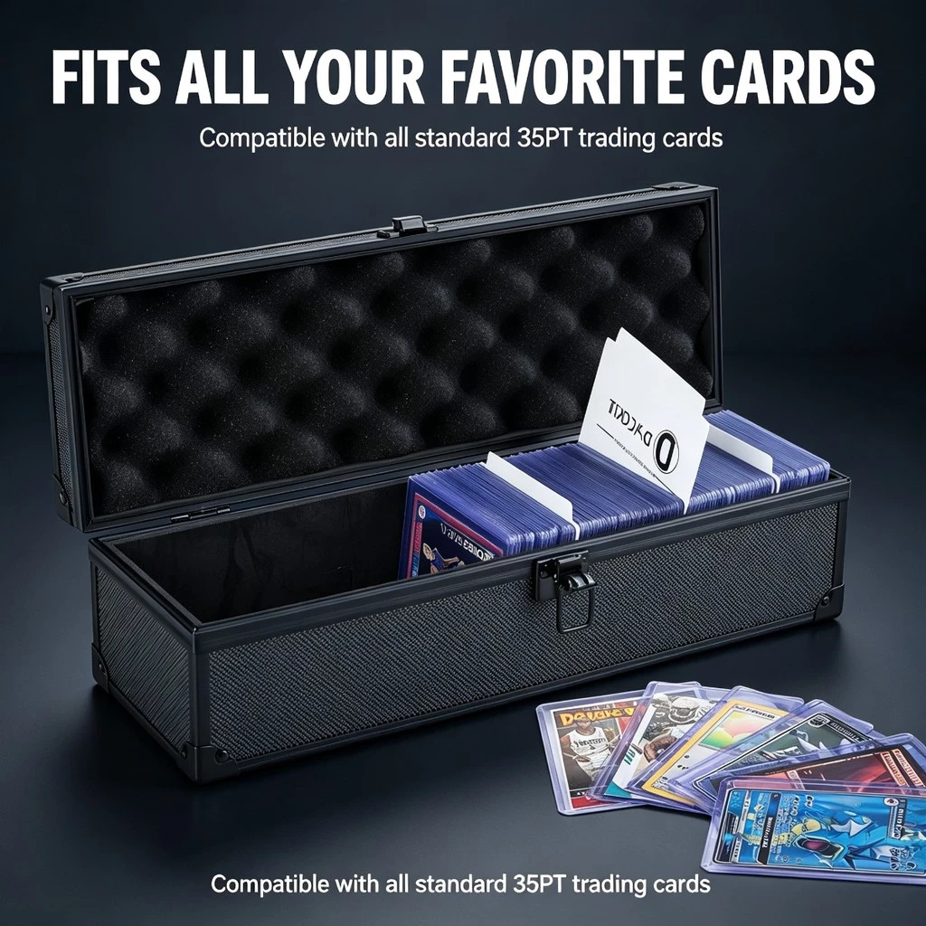 กล่องเก็บการ์ดอลูมิเนียม จุได้ 220+ ใบ 35PT มีล็อค สำหรับโปเกมอน TCG การ์ดกีฬา ยูกิโอ MTG thumbnail 4