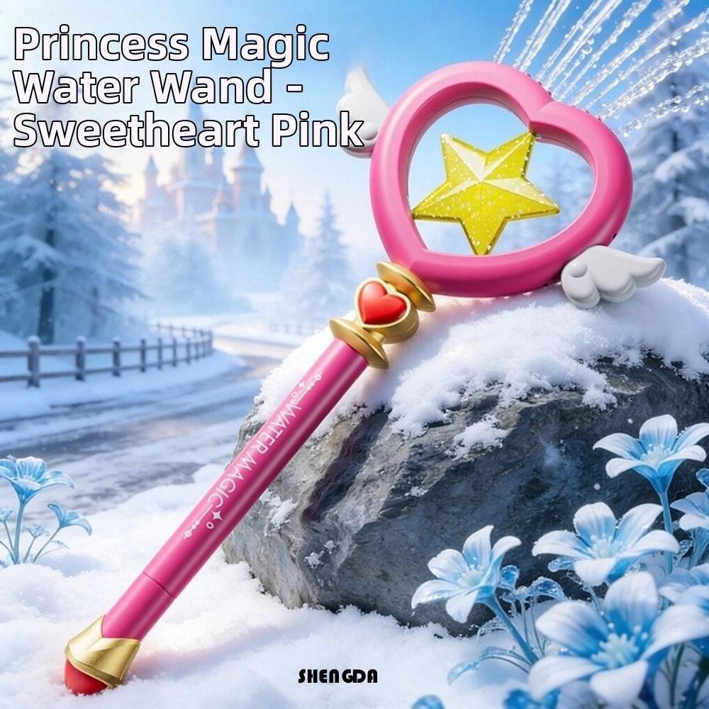 SHENGDA Princess Water Spray Toy, Fairy Wands ไม้กายสิทธิ์น้ํา 7 หลุม, สวนน้ําของเล่น Splashing Spra