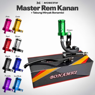 MASTER REM KANAN PLUS TABUNG MINYAK REM BONAMICI RACING INCLUDE DUDUKAN DAN SWITCH REM HANDEL KANAN BRAKE PUMP HANDLE KANAN NONAME UNIVERSAL SEMUA MOTOR MIO BEAT VARIO SCOOPY AEROX NMAX XMAX FORZA BYSON THUNDER RXKING CBR NINJA SUPRA REVO VEGA DLL