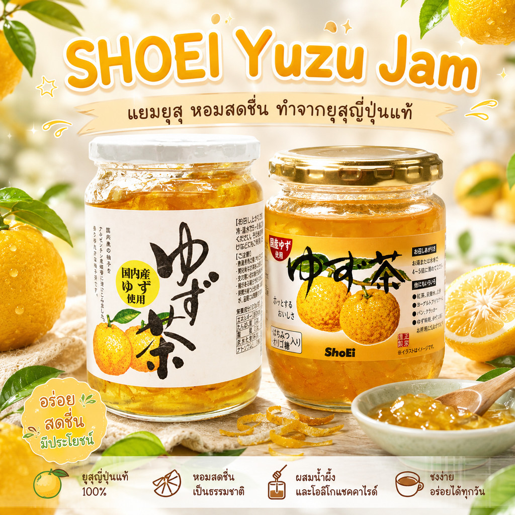 🍊แยมยูสุ Yuzu Jam ผลิตจากส้มยูซุที่ปลูกในญี่ปุ่น Made in Japan 🇯🇵