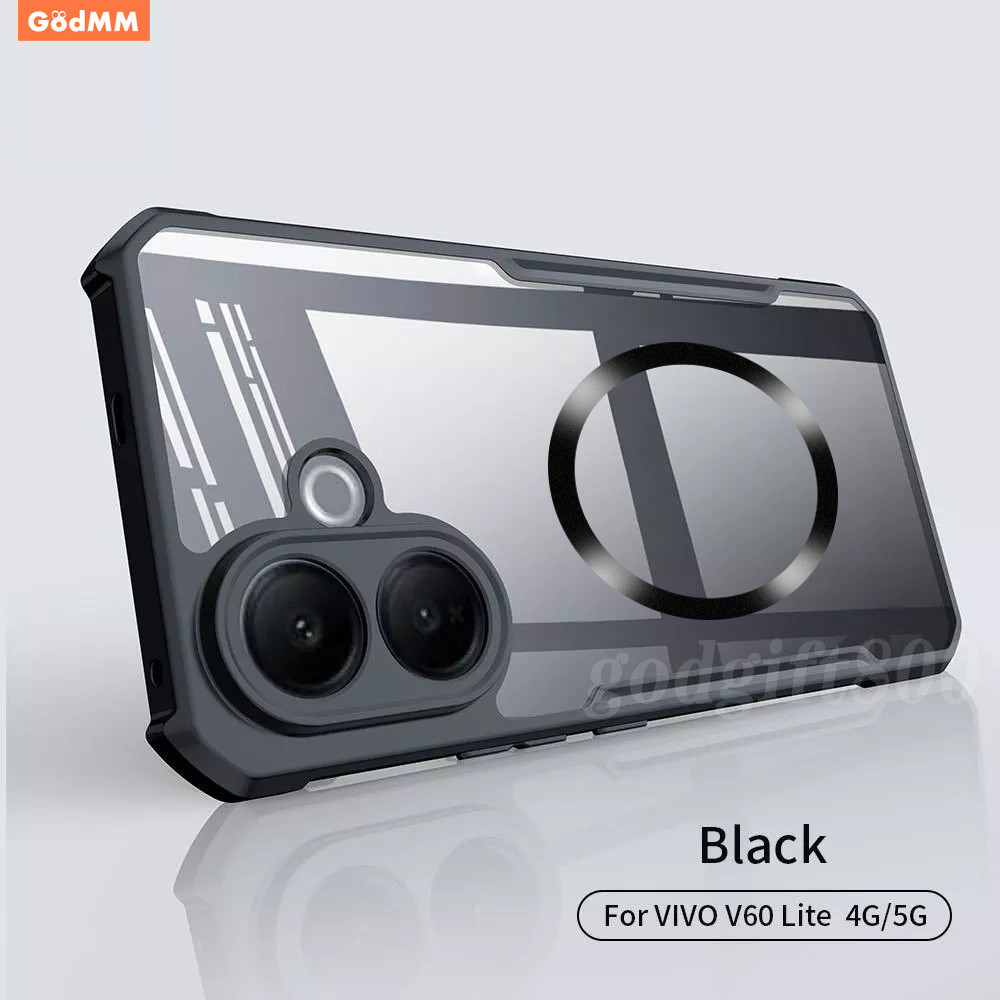 สําหรับVivo V60 Lite 4G 5GกันกระแทกสําหรับVivo V60 V50 Lite V50 V40e V30e V50 V40 V30 Pro Y21d Y31 5G 2025 แม่เหล็กไร้สายชาร์จถุงลมนิรภัยAnti Fallปกหลังปลอก