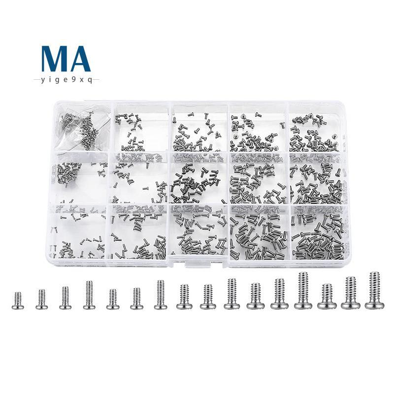 Meige9xq800 Pc Tiny Screws สําหรับ Electronics, Small Mini Pan Head Machine Screw Kit สําหรับแว่นตาน
