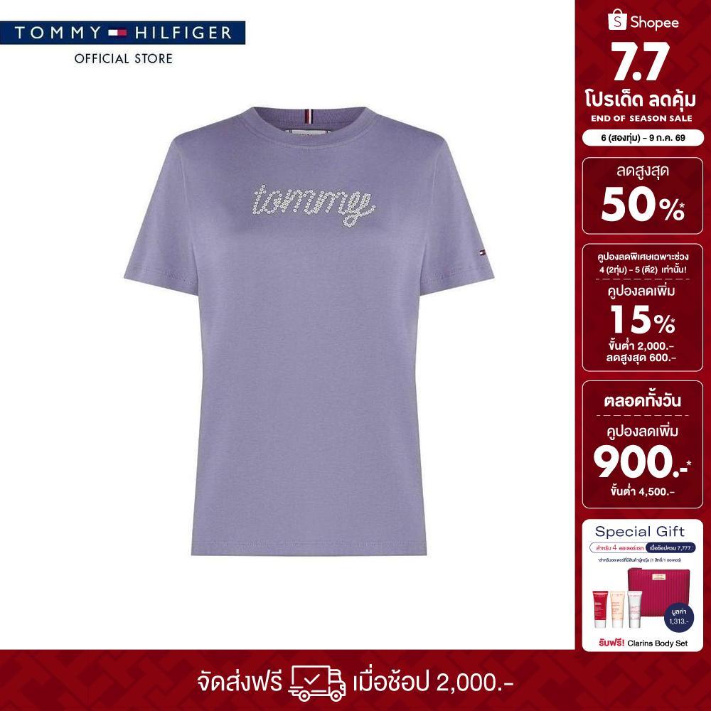 Tommy Hilfiger เสื้อยืด ผู้ชาย รุ่น MW0MW37268 TY6 - สีชมพู ทรง Regular