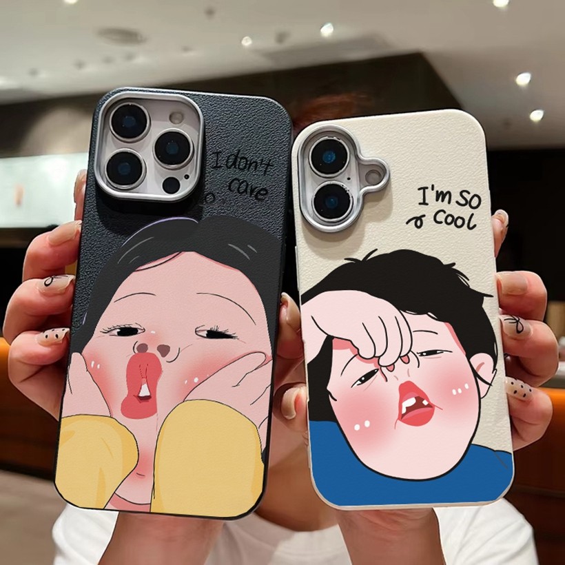 ตลกหญิงและชายคู่รูปแบบ PU หนังสําหรับ Redmi หมายเหตุ 10 PRO Max Redmi หมายเหตุ 10S 11S 12S 11 12 PRO