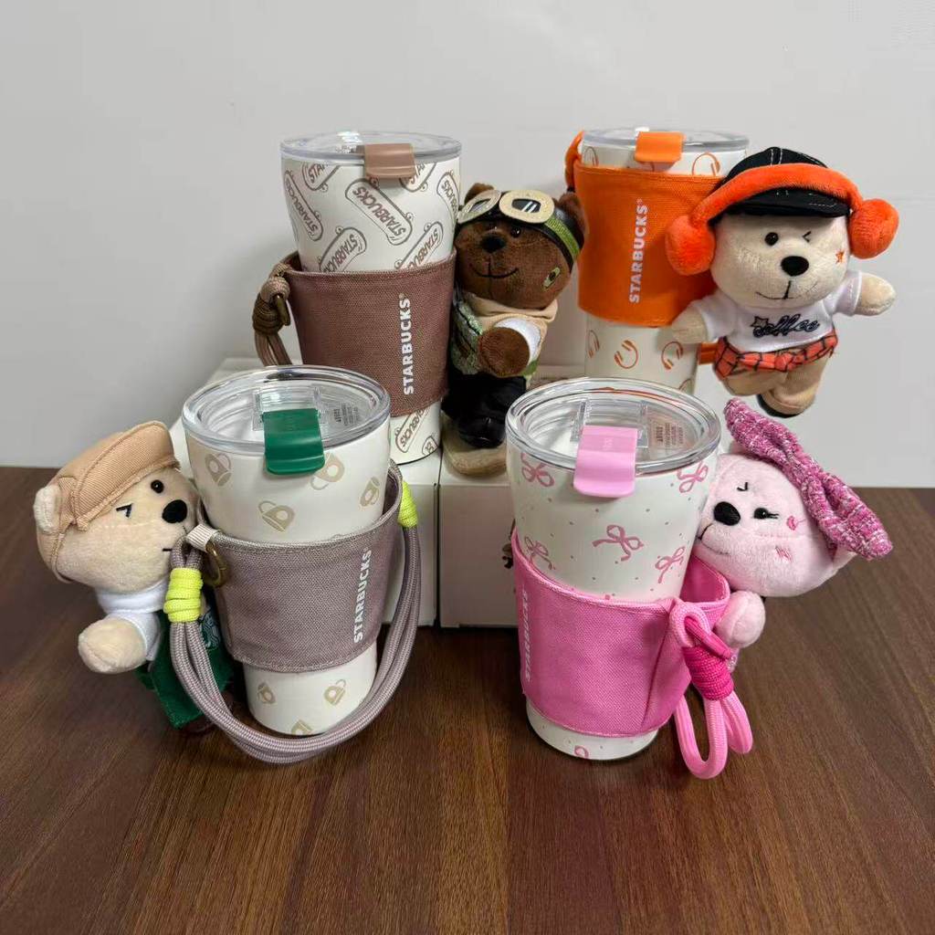 Starbucks Cup 2026 Bear Store Manager Town STTOKE Ceramic Liner Desktop Cup with Portable Cup Holder
