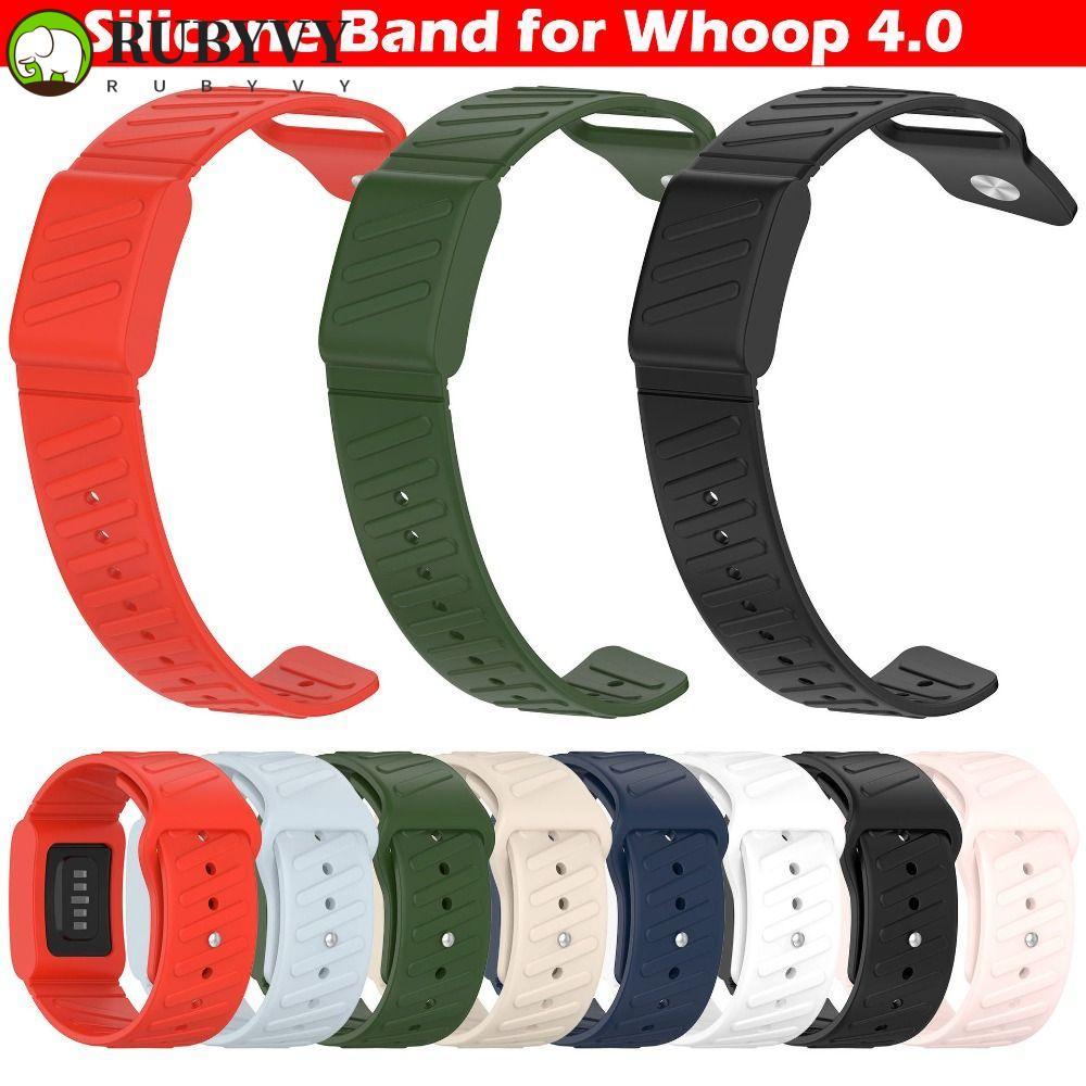 RUBYVY สายรัด Whoop 4.0 ซิลิโคน ระบายอากาศ ปรับได้, Fitness Band Replacement Breathable, ผู้หญิง ผู้ชาย