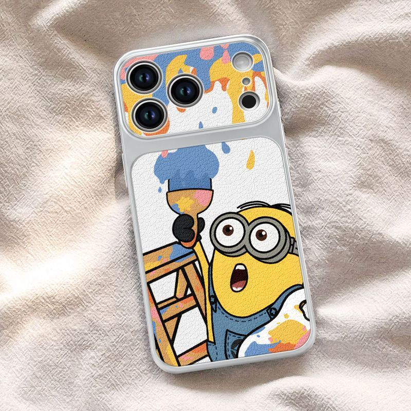 สี ลูกน้อง เหมาะสําหรับ แอปเปิล 17 เคสโทรศัพท์หนังเนื้อ แอปเปิล 16 เคสป้องกัน 15 ใหม่ 14 นูน 13/127.
