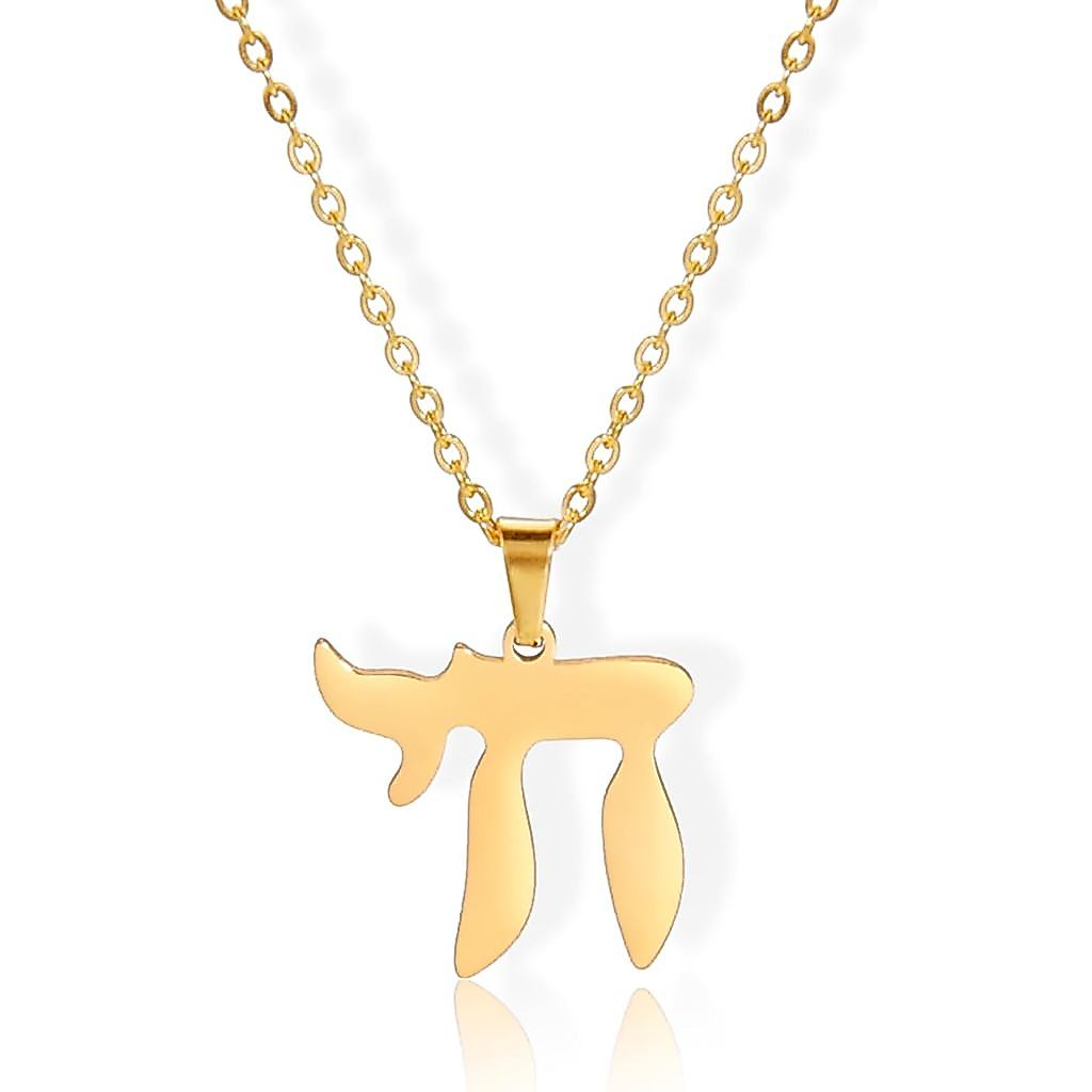 LIKGRET Jewish Hebrew Chai สร้อยคอ Chai สัญลักษณ์สแตนเลส Jewish จี้สําหรับผู้ชายผู้หญิงอาหรับ Amulet