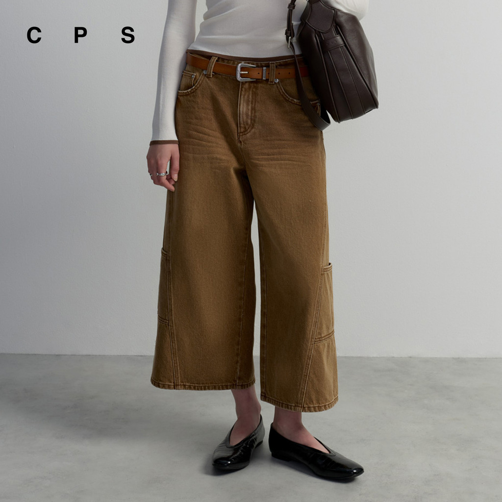 CPS กางเกงยีนส์คูลอตสีเบจ ผู้หญิง BEIGE CULOTTES JEANS รุ่น C26WGWA033 (AW26#A1)
