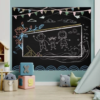 ติกเกอร์กระดานดำ/กระดานไวท์บอร์ด ขนาด 60×200 ซม. วัสดุหนา เขียนลื่น ลบง่าย มีกาวในตัว ผลิตจากวัสดุเป็นมิตรต่อสิ่งแวดล้อม