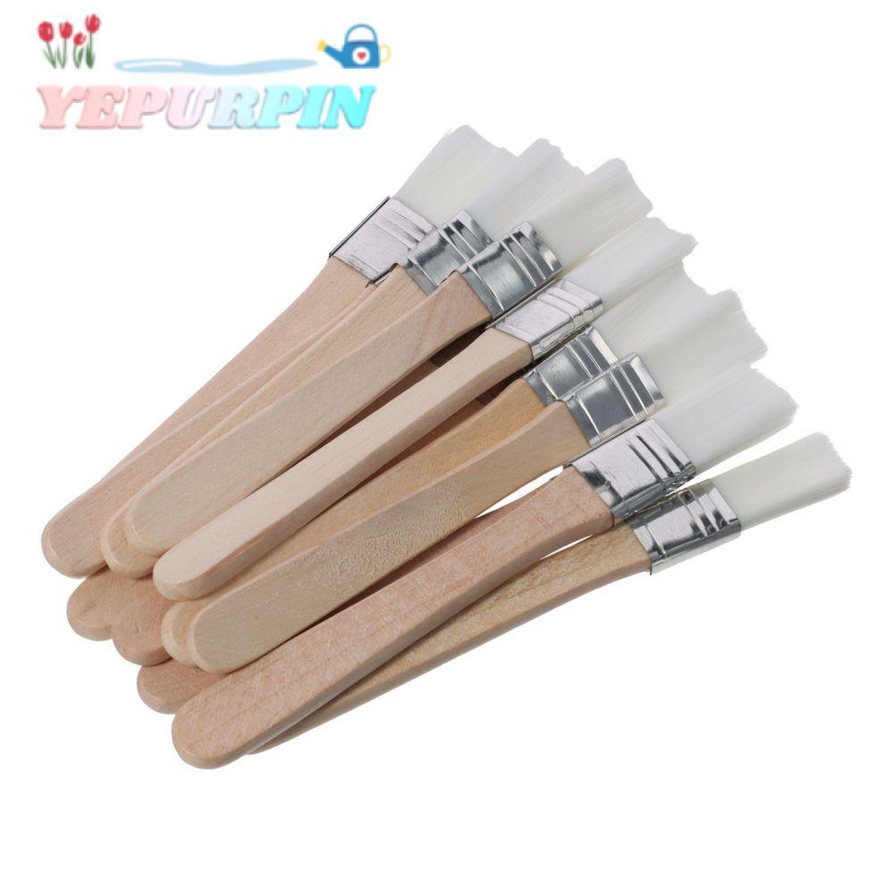 YEPURPIN 1/12 ชิ้นแปรงทาสี, ไนลอน 0.5 นิ้วเครื่องมือจิตรกรรม, เฟอร์นิเจอร์ไม้ Handle Wall