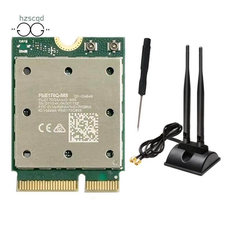 {yueynntht}การ์ดเครือข่ายไร้สาย QCNCM865 WiFi7 Tri Band 2.4G/5G/6Ghz 5800M Bluetooth 5.4 M. อะแดปเตอ