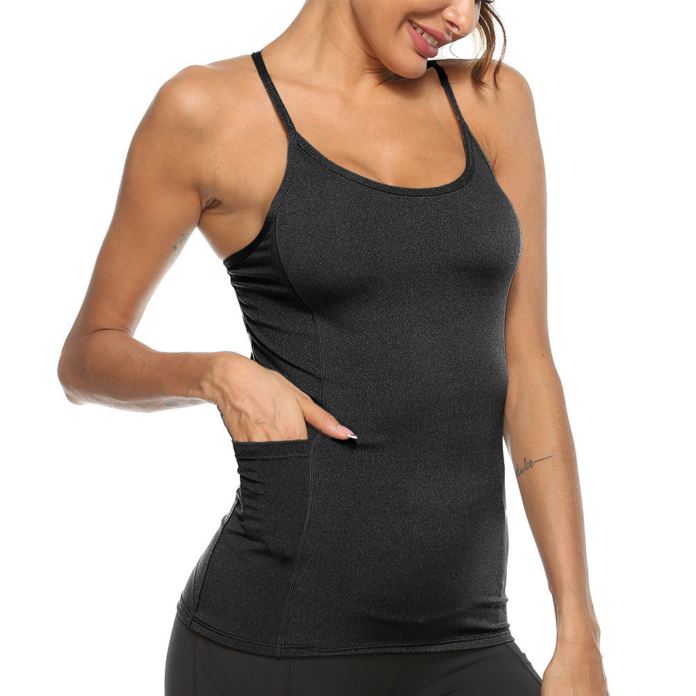 Slim Fit Thin Strap Athletic Tank Top สําหรับผู้หญิงยืดหยุ่นสูงแห้งเร็วกีฬาโยคะวิ่งออกกําลังกาย Tee 