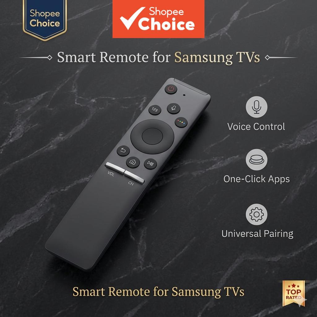 รีโมทควบคุมด้วยเสียงสําหรับ Samsung สมาร์ททีวี ไร้สาย รองรับคริสตัล UHD QLED OLED Neo ควบคุมง่าย พร้อมส่ง