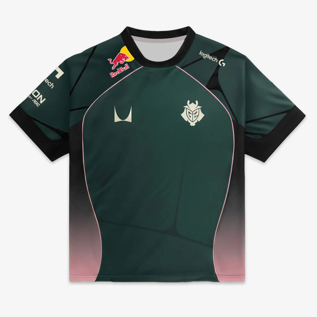 เสื้อยืดใหม่ G2 Jersey E-sports สีเขียว สำหรับผู้ชาย พร้อมใช้งานในเกม CS2, LOL และ VALORANT
