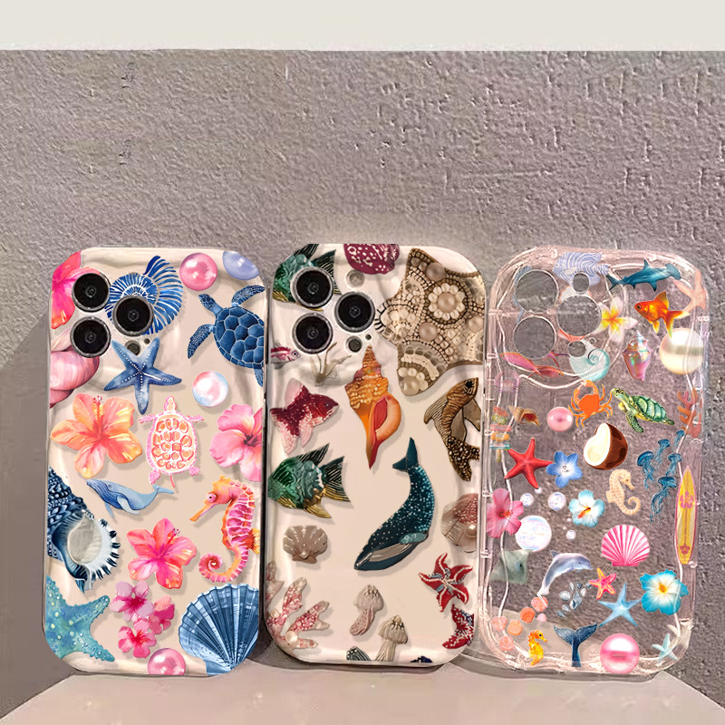 ดอกไม้ Marine Organism สําหรับ OPPO A5 A6 PRO A6C A3 A6X A94 F29 F31 RENO 7 Pro 5 Lite 5F ซิลิโคนนุ่