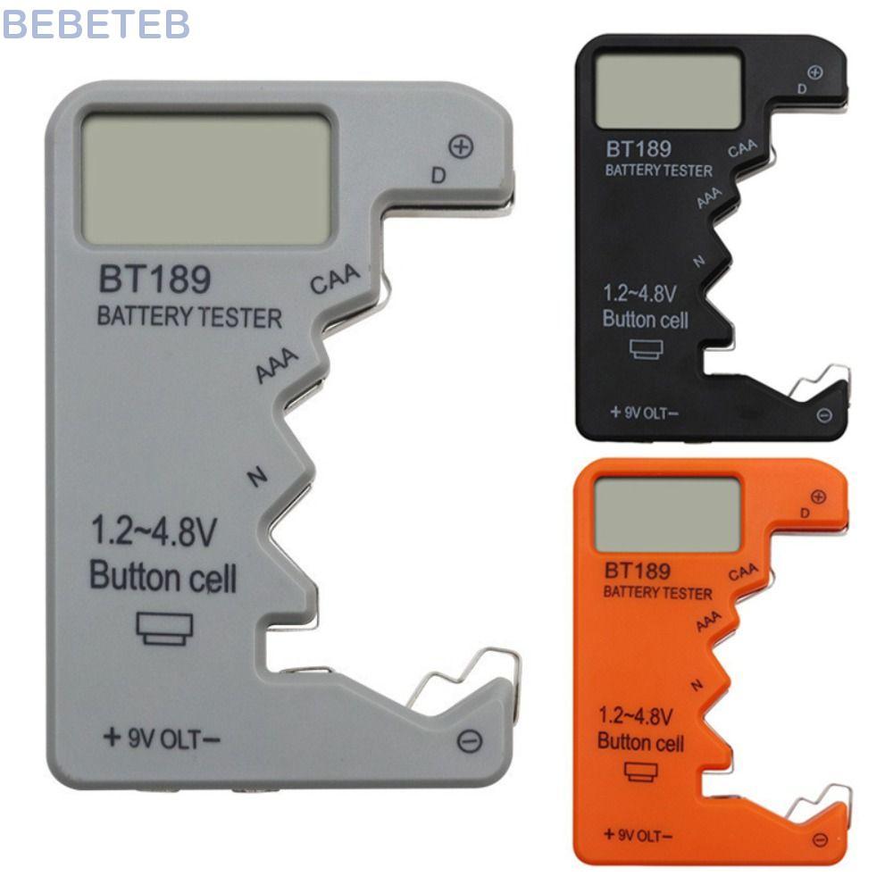 BEBETEB Digital Battery Checker, จอแสดงผลดิจิตอล ABS Housing Digital Battery Tester, Universal Compa