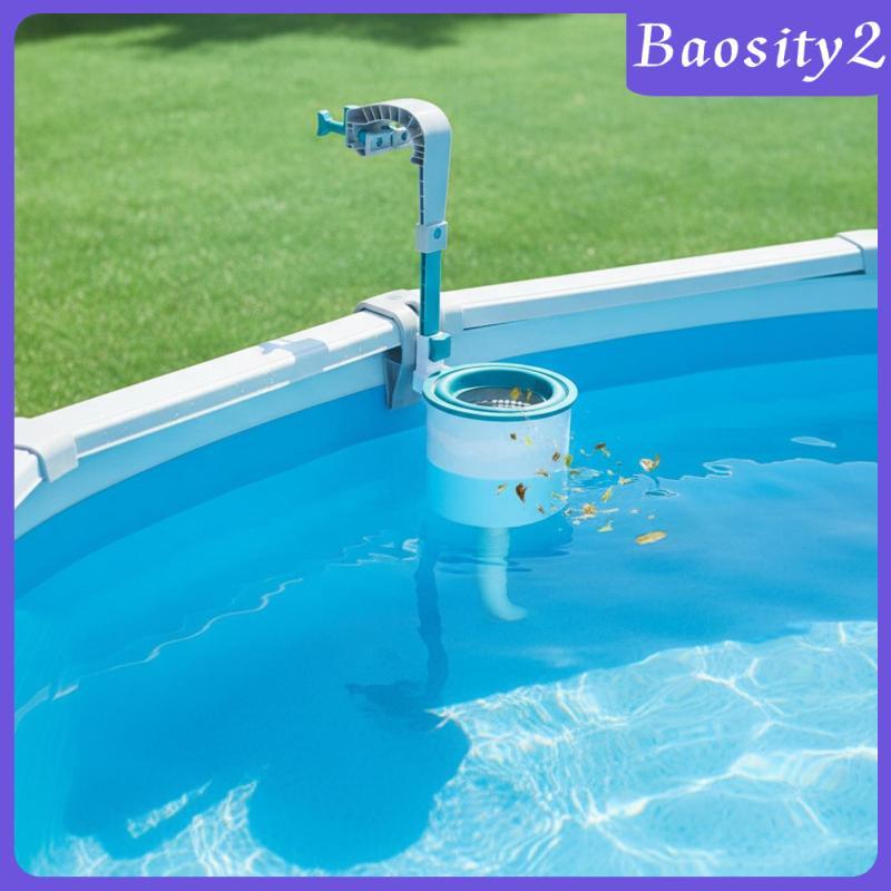 [Baosity2] Clamp-on Pool Skimmer Debris Basket Skimmer Floating Debris Collector Hose-Connected