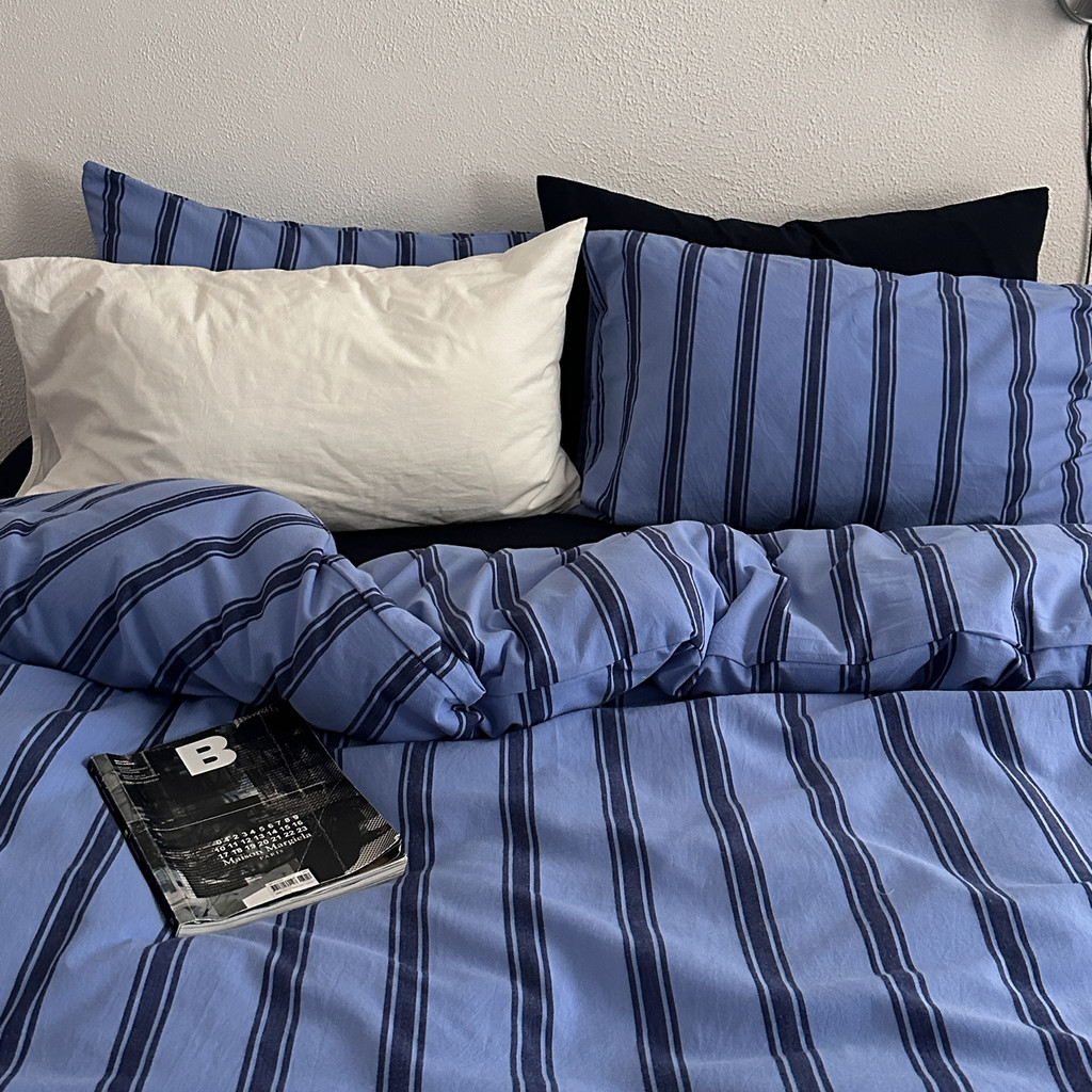 Vintage stripe100Pure cotton bedding set, fitted sheet, bed sheet, duvet cover, bedding set