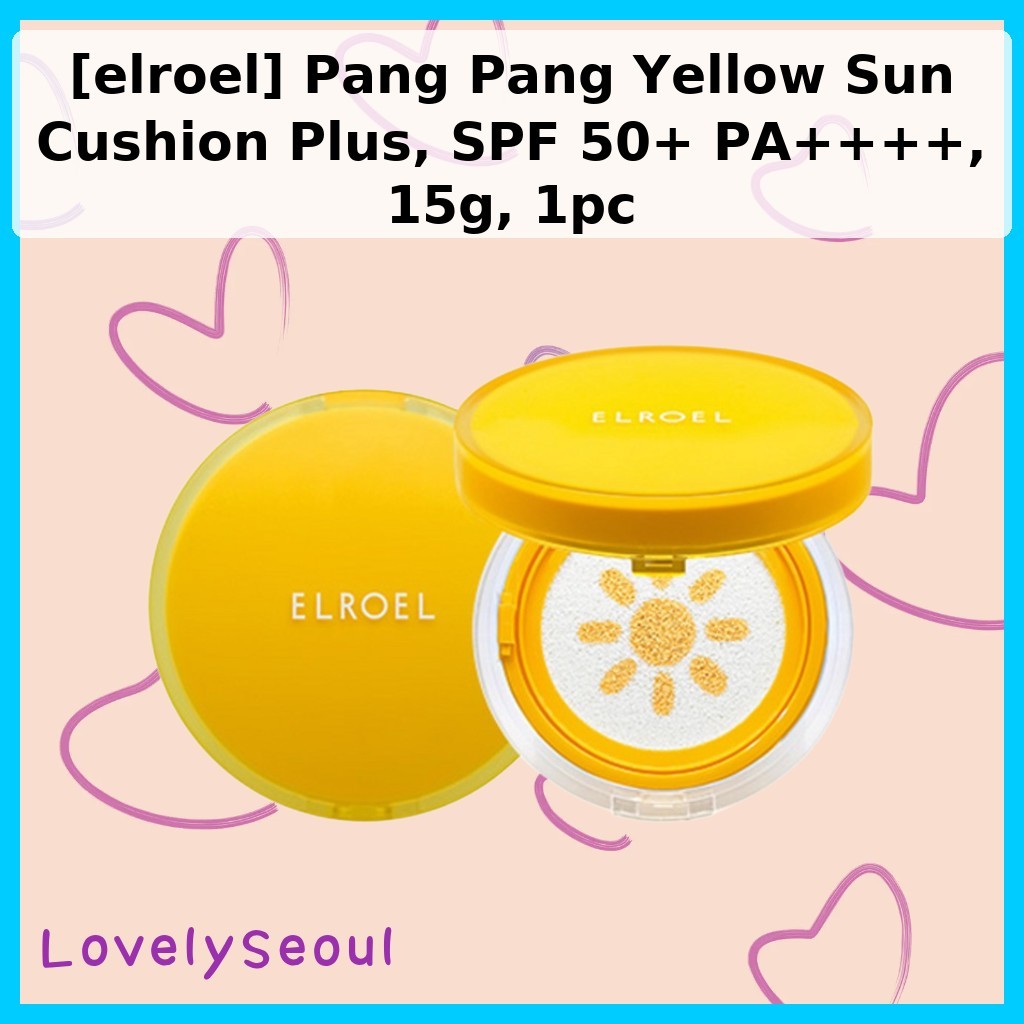 [elroel] ปังปัง Yellow Sun Cushion Plus, SPF 50+ PA++++, 15g, 1pc / Korean Sunscreen SPF50 by Lovely