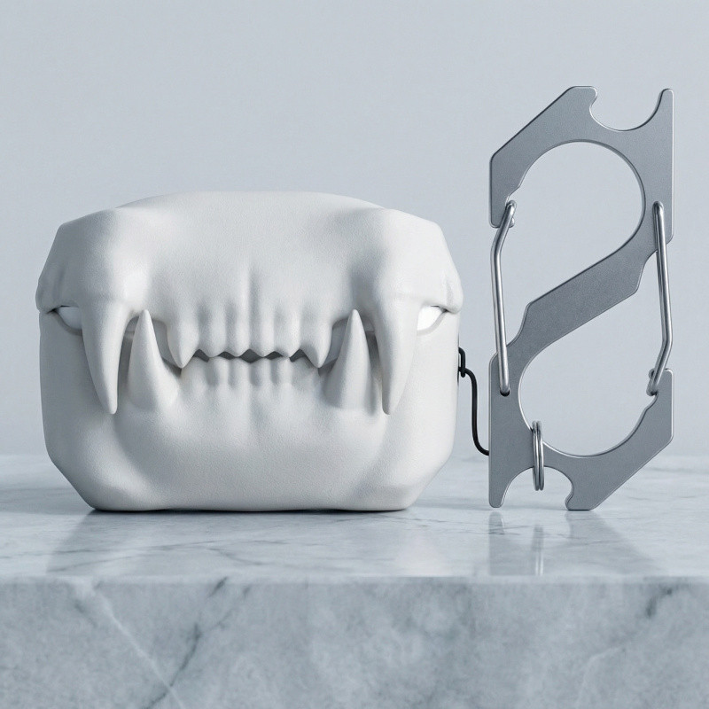 ใหม่ Creative Tiger ฟันรูปร่างซิลิโคนชุดหูฟังบลูทูธรวมทุกอย่าง Shock-Resistant ป้องกันฝุ่น Scratch-Resistant เหมาะสําหรับ Airpods Pro3/Pro2/Pro และ airpods