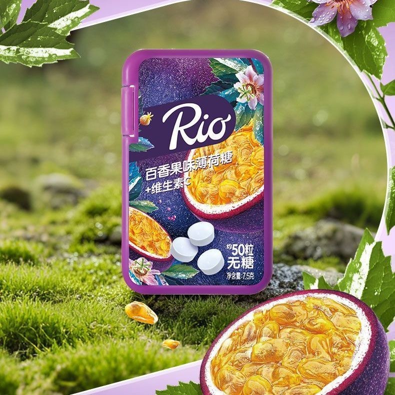 6 กล่อง Rio ลูกอมมิ้นต์ปราศจากน้ําตาลวิตามินซีรสผลไม้ลูกอมเย็นลมหายใจสดชื่นคอร์เซ็ตขนมจูบกล่องพกพา 7