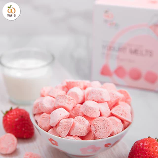 Wel-B​ Yogurt​ Strawberry​ 42g. (โย​เกิร์ตกรอบ​ สตรอเบอร์รี่​ 42 กรัม) - ขนมเด็ก ฟรีซดราย