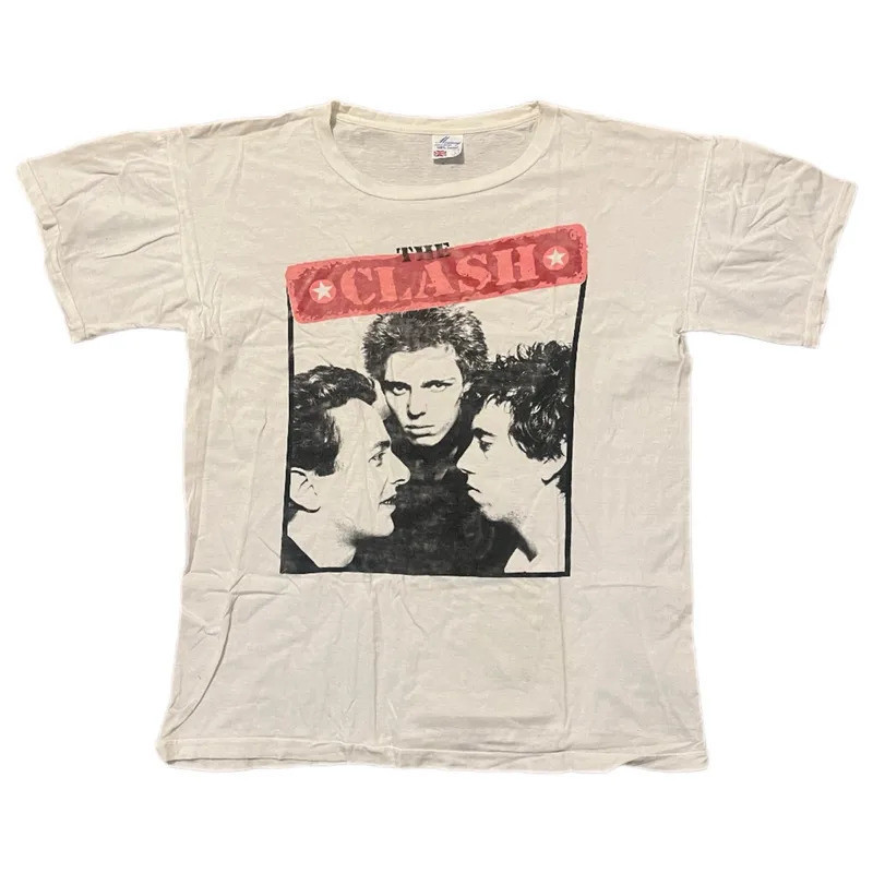 เสื้อยืดวินเทจยุค 80 วง The Clash, โจ สตรัมเมอร์, Sex Pistols สไตล์พังก์