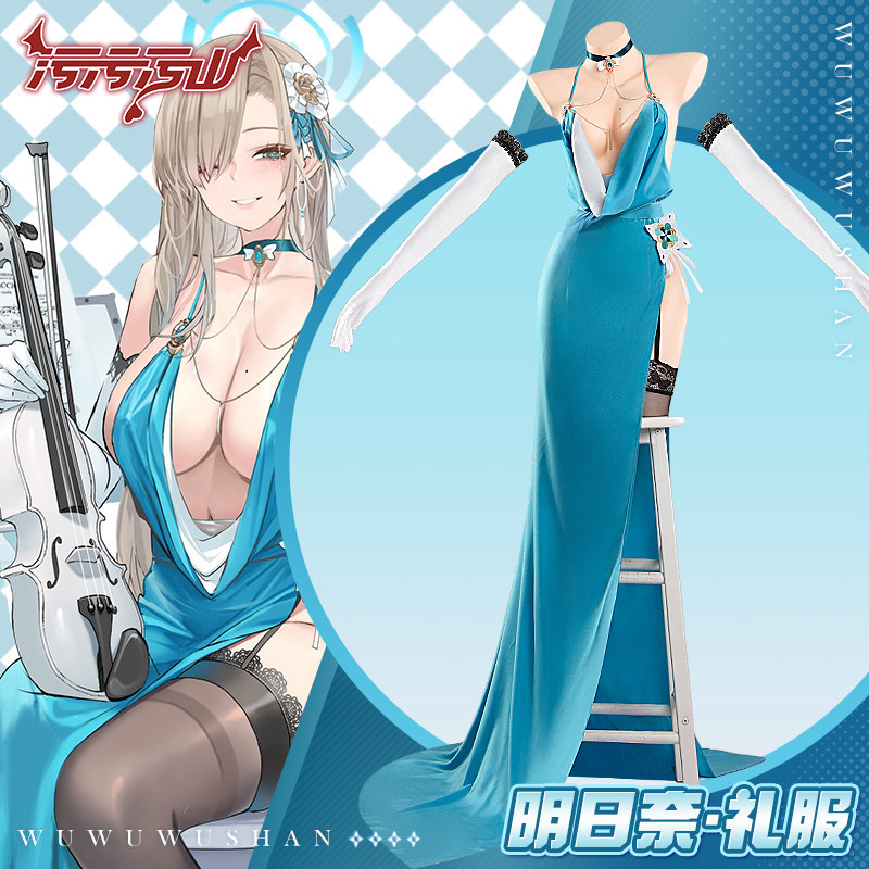 Blue Archive Asuna Ichinose คอสเพลย์เดรสสีน้ําเงิน