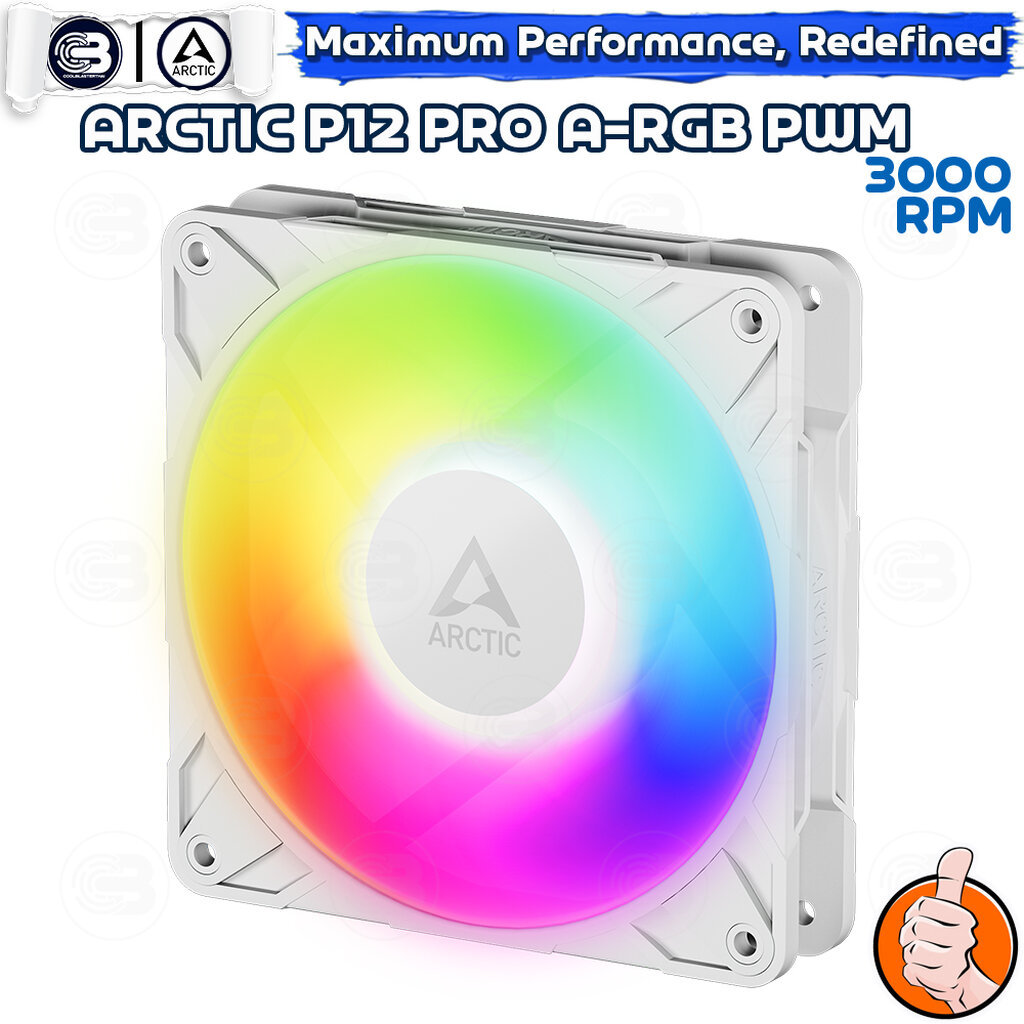 ARCTIC P12 PRO A-RGB PST WHITE (size 120 mm.) PC Fan Case ประกัน 6 ปี